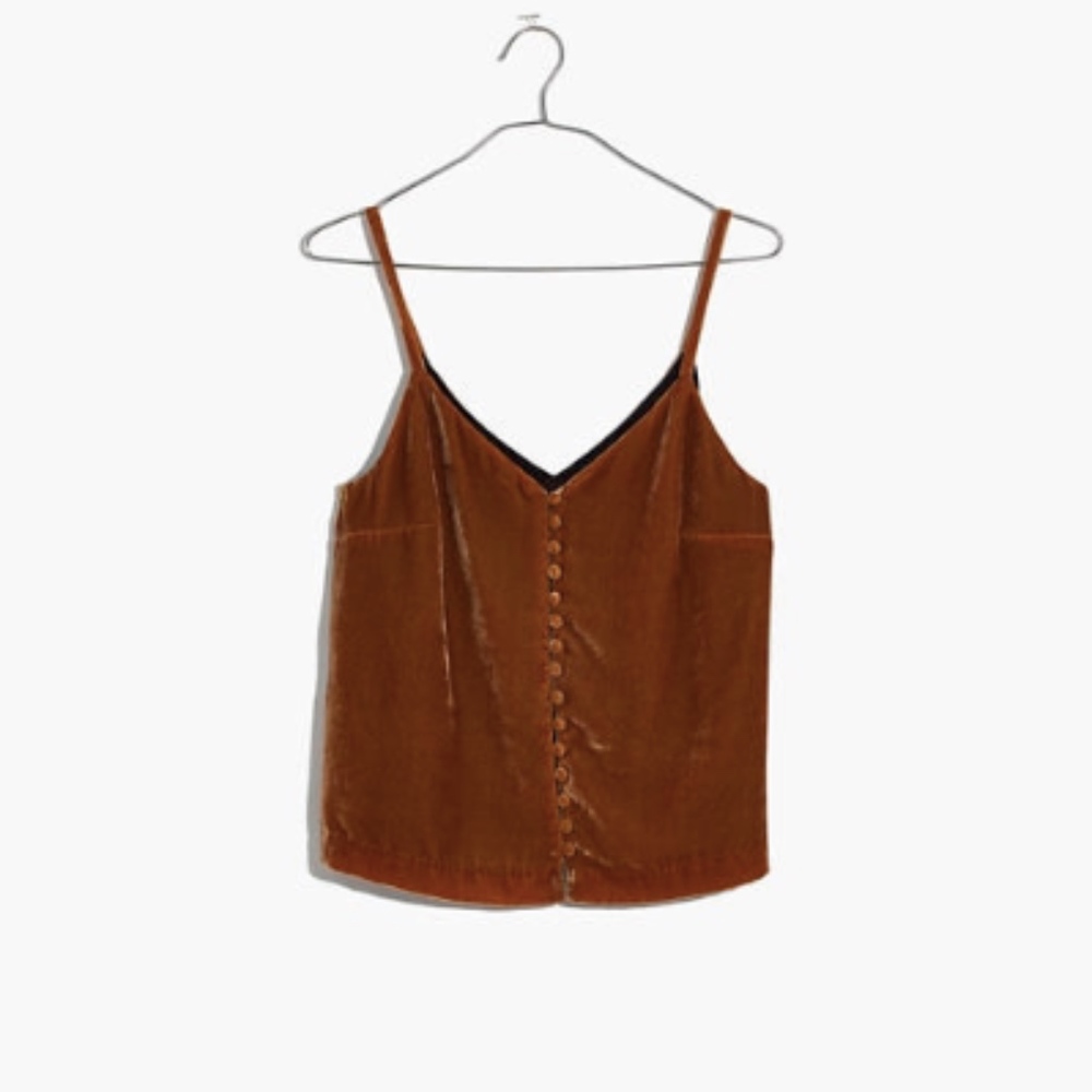 Madewell Velvet Button-Down Cami - Picture 3 of 8
